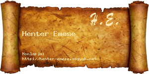 Henter Emese névjegykártya